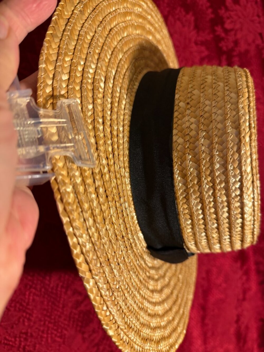 Women's Lack of Color Tan Spencer Straw Boater Hat w/Black Ribbon Size Med - Picture 8 of 9